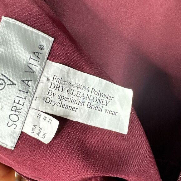 SORELLA VITA Bridesmaid Dress Burgundy Sz 20 Prom Chiffon Lined Full Length - Picture 11 of 16